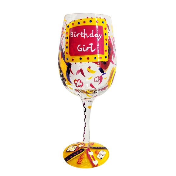 Lolita BIRTHDAY GIRL Love My Wine Collection Hand Painted Wine Glass 15 oz - Picture 7 of 11